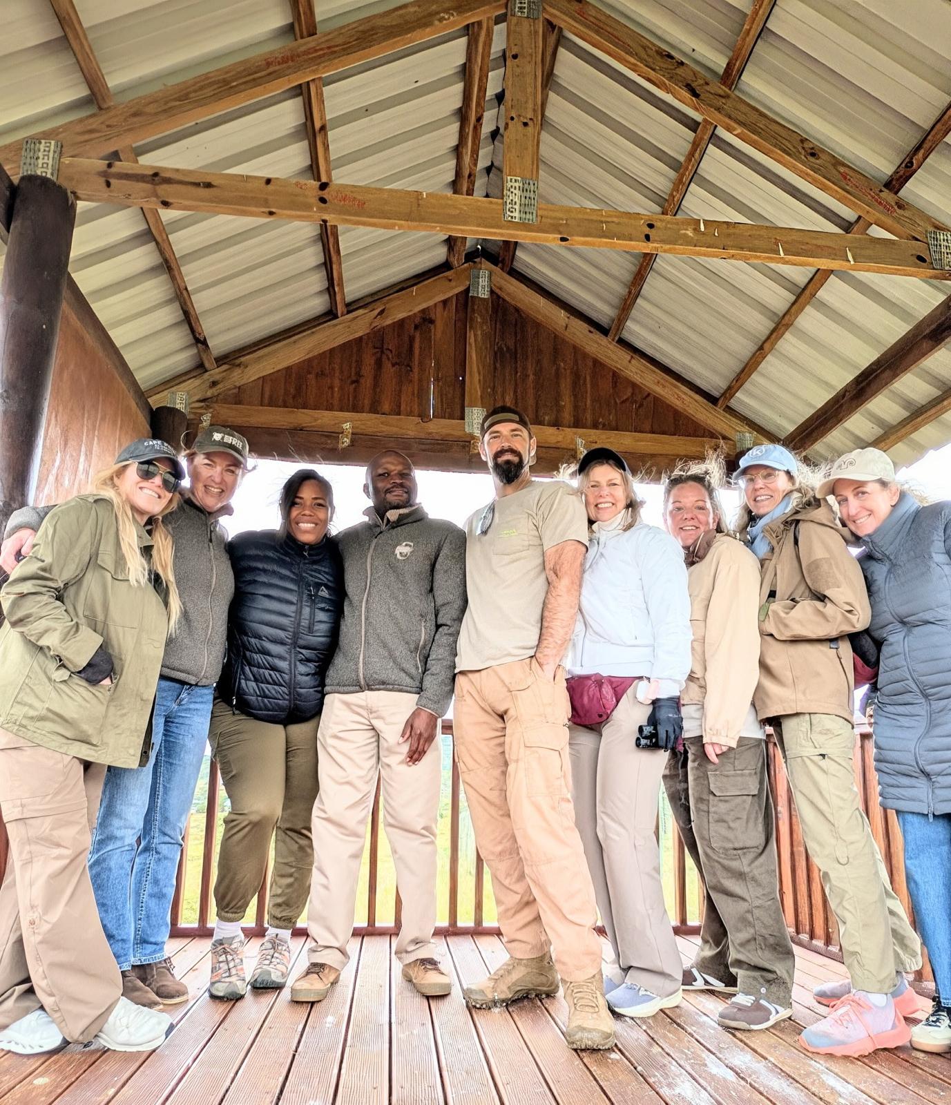 VWRA team and supporters on the lodge deck