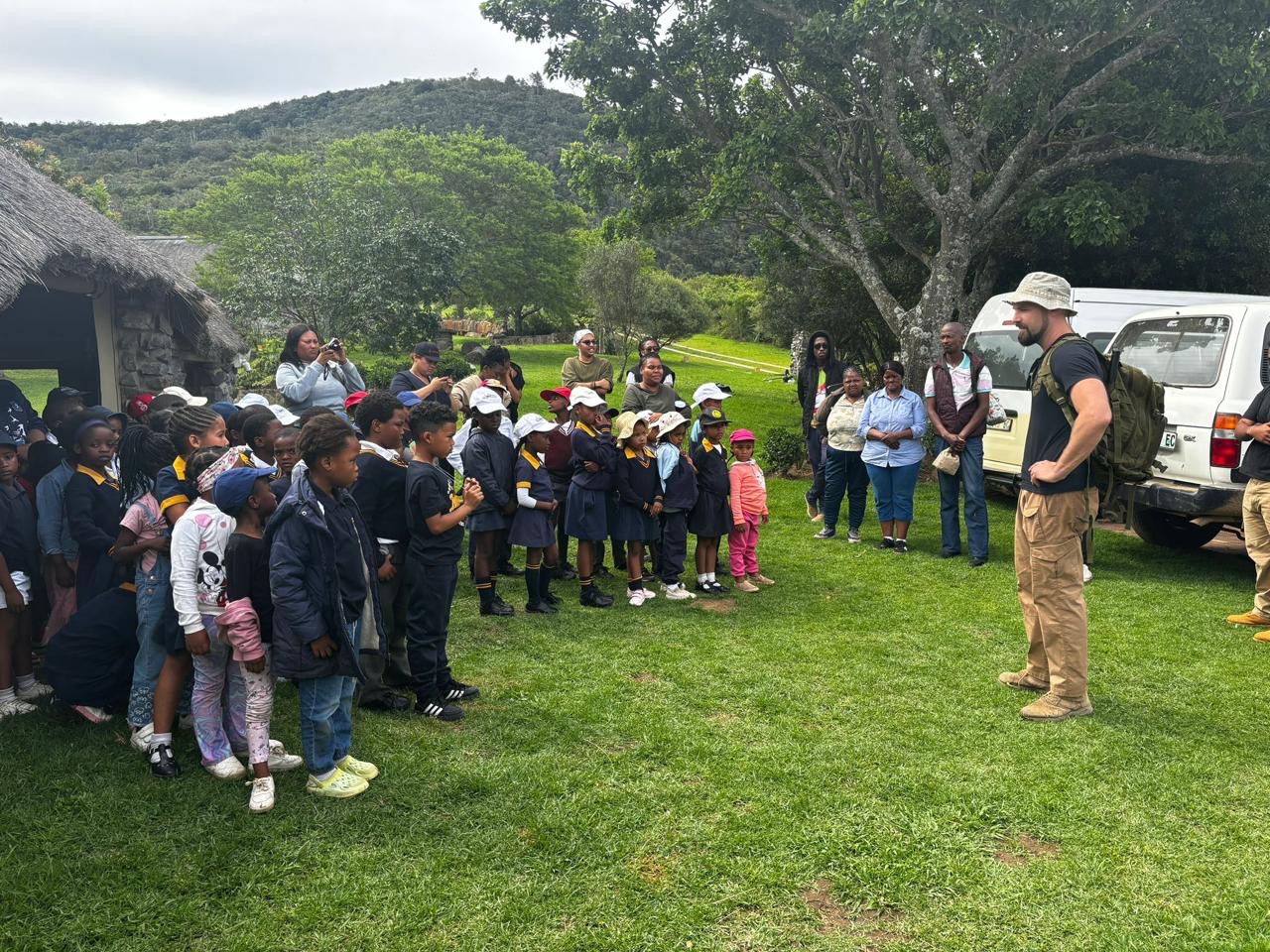 Local schoolchildren arriving at the reserve for a VWRA-led visit